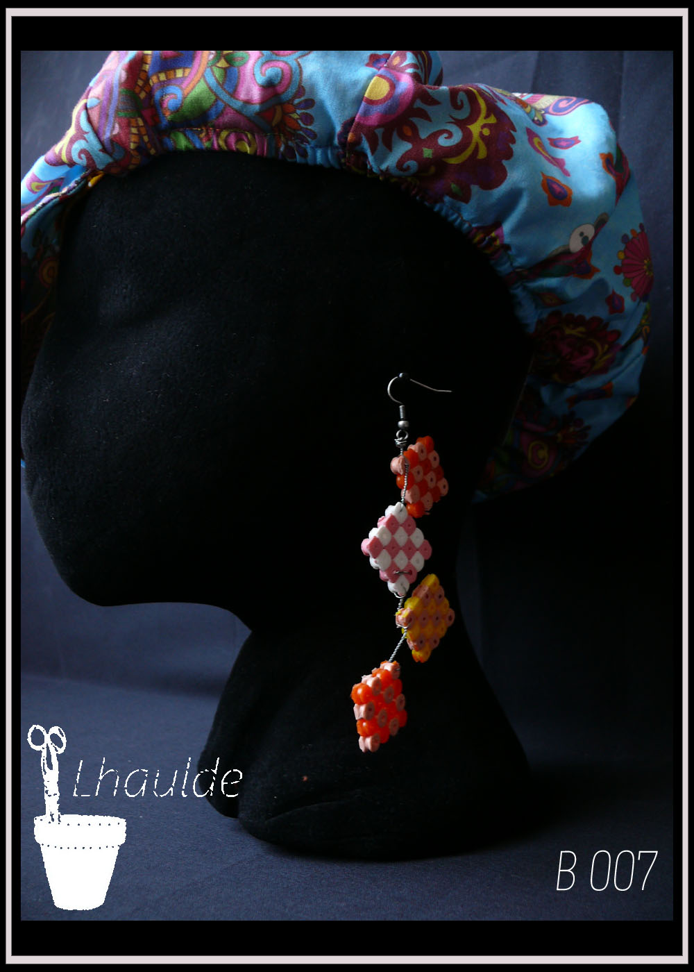 B 007 Boucles carrés multicolores – Image 2