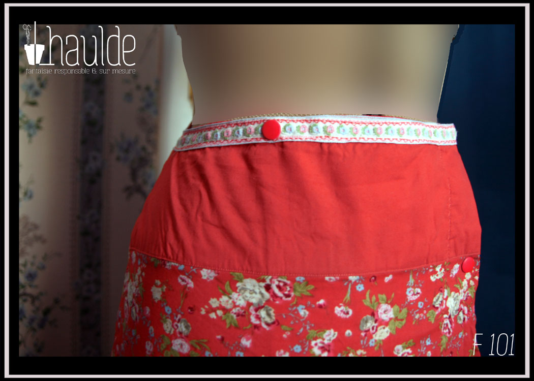 Vue de détail du haut de la jupe