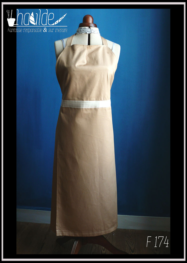 T38-40 Tablier de potier à la demande SERGÉ / Split leg potter's apron size 10-12/M Custom made TWILL – Image 5