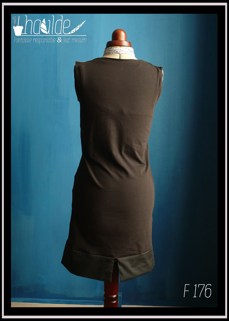 Mini robe sans manche en jersey vue de dos