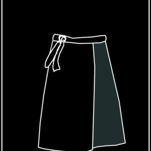 Dessin schématique représentant le tablier noué à la taille